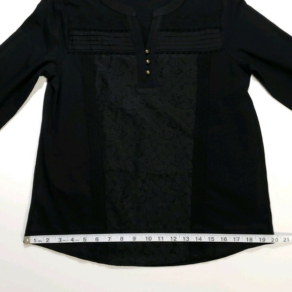 NWT Style & Co Petite PSmall Lace-Front Henley Top - Picture 6 of 8